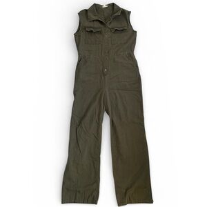 Ci Sono Green Sleeveless Jumpsuit Linen Blend